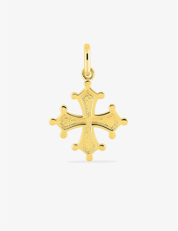 pendentif or jaune croix occitane emblème Toulouse occitanie