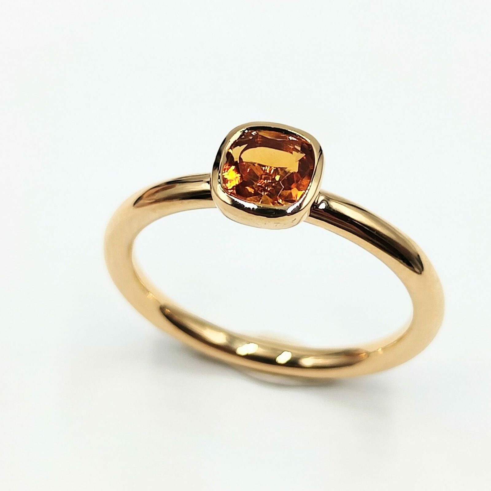 bague or rose - création mohedano - citrine