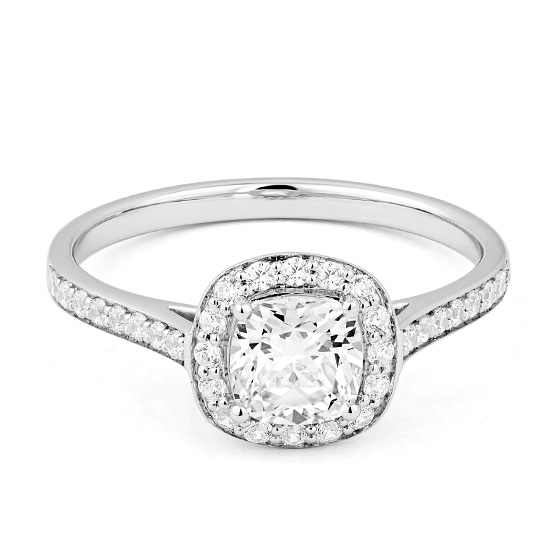 bague de fiancaille diamant taille coussin 1 carat certifie GIA