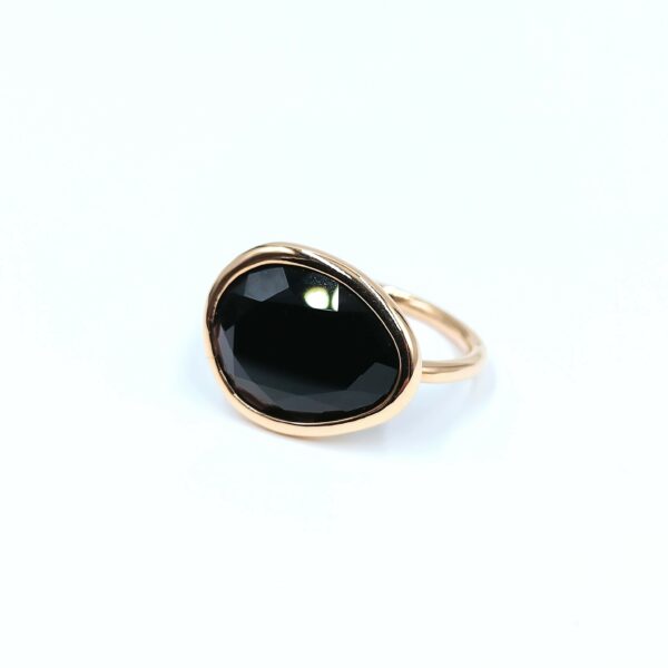 BAGUE EN OR ROSE - onyx - collection riviera