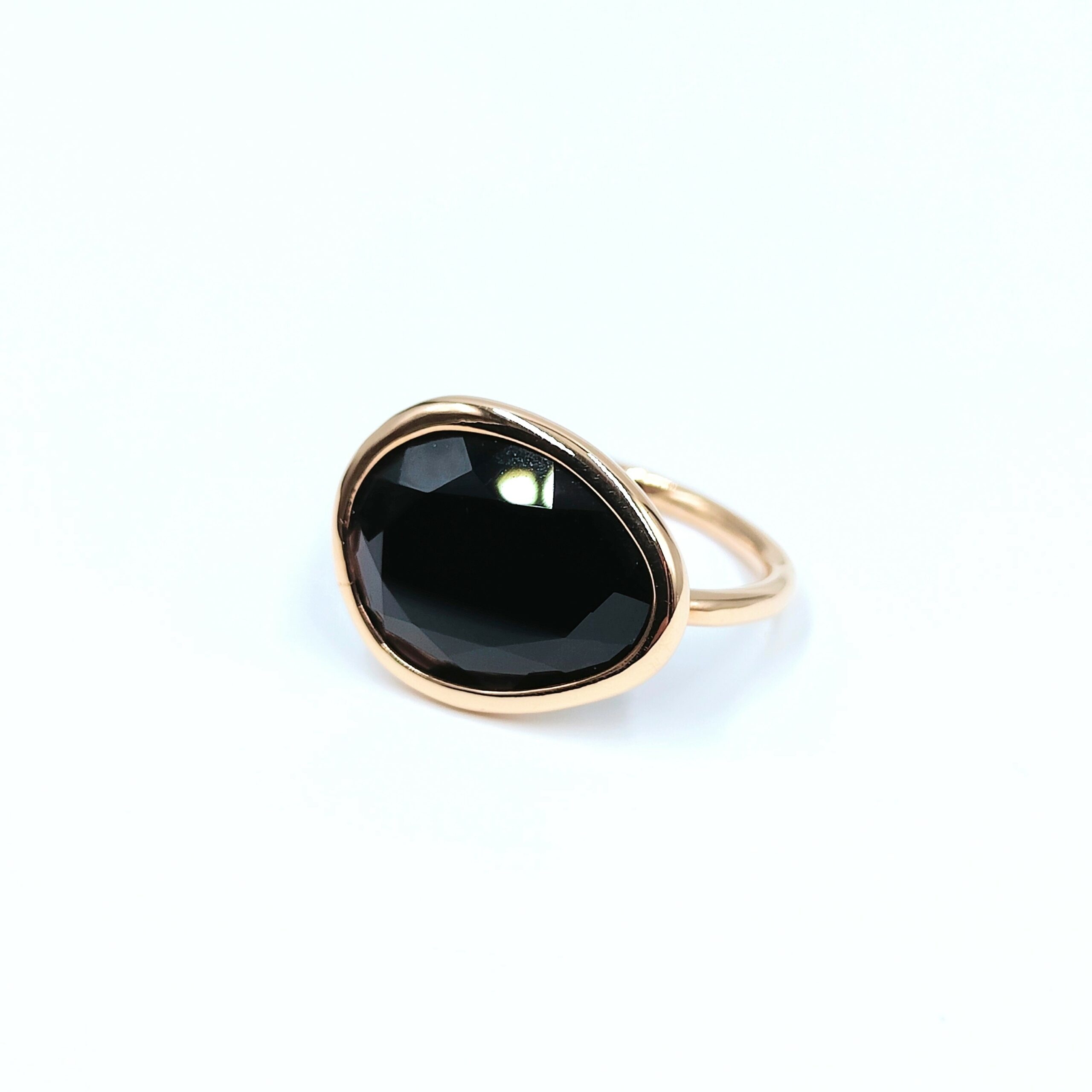 BAGUE EN OR ROSE - onyx - collection riviera